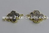 NGC5460 20mm - 22mm flower druzy agate connectors wholesale