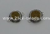 NGC5466 14mm - 15mm flower plated druzy agate connectors wholesale