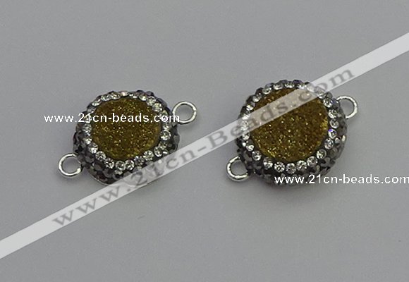 NGC5466 14mm - 15mm flower plated druzy agate connectors wholesale