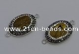 NGC5475 18*25mm oval plated druzy agate gemstone connectors