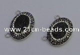 NGC5491 18*25mm oval plated druzy agate gemstone connectors