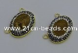 NGC5506 18*25mm oval plated druzy agate gemstone connectors