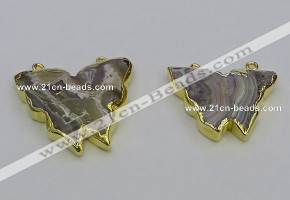 NGC5512 25*30mm - 30*40mm butterfly agate connectors wholesale