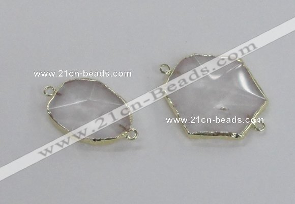 NGC552 18*25mm - 30*35mm freeform quartz gemstone connectors