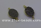 NGC5520 15*20mm freeform plated druzy agate connectors wholesale