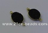 NGC5521 15*20mm freeform plated druzy agate connectors wholesale