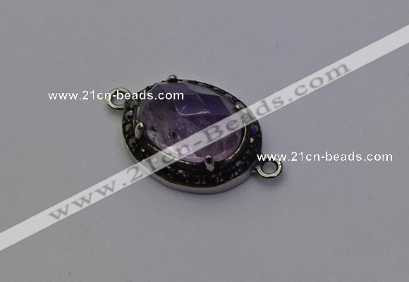 NGC5527 16*20mm oval light amethyst connectors wholesale