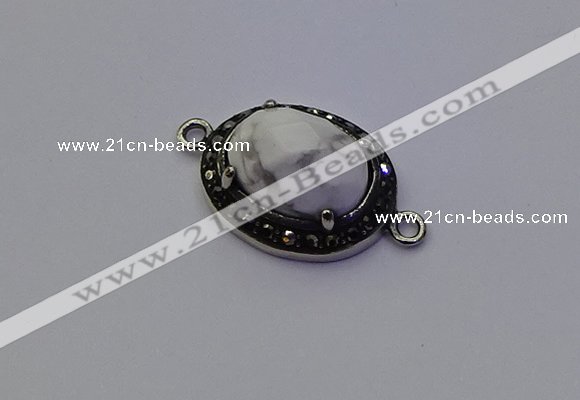 NGC5535 16*20mm oval white howlite connectors wholesale