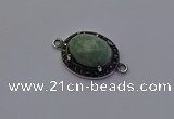 NGC5537 16*20mm oval amazonite gemstone connectors wholesale