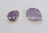 NGC554 18*25mm - 30*35mm freeform lavender amethyst  connectors