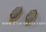 NGC5559 10*22mm - 12*25mm freeform plated druzy quartz connectors