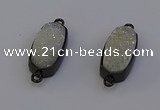 NGC5570 10*22mm - 12*25mm freeform plated druzy quartz connectors