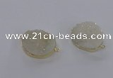 NGC560 18*25mm - 25*30mm freeform druzy agate connectors wholesale