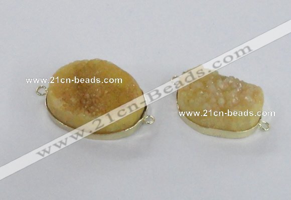 NGC561 18*25mm - 25*30mm freeform druzy agate connectors wholesale