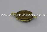 NGC5617 15*20mm oval plated druzy quartz connectors wholesale