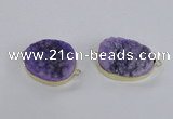 NGC562 18*25mm - 25*30mm freeform druzy agate connectors wholesale