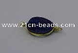 NGC5620 15*20mm oval plated druzy quartz connectors wholesale