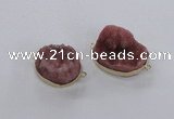 NGC563 18*25mm - 25*30mm freeform druzy agate connectors wholesale