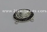 NGC5636 18*25mm faceted oval white howlite turquoise connectors