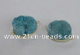 NGC564 18*25mm - 25*30mm freeform druzy agate connectors wholesale