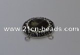 NGC5650 18*25mm faceted oval smoky quartz connectors