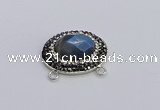 NGC5657 18*25mm faceted oval labradorite gemstone connectors