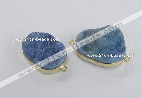 NGC566 18*25mm - 25*30mm freeform druzy agate connectors wholesale