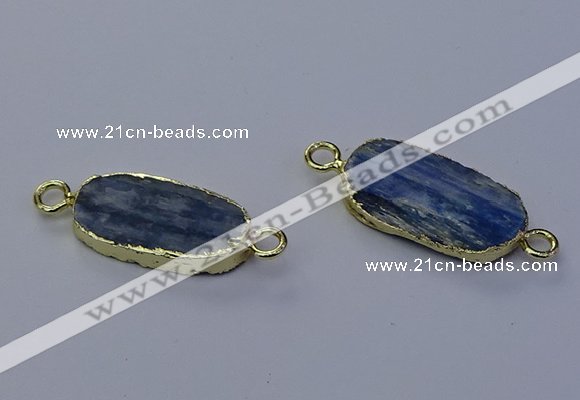 NGC5667 12*22mm - 14*24mm oval blue kyanite connectors