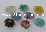 NGC568 18*25mm - 25*30mm freeform druzy agate connectors wholesale