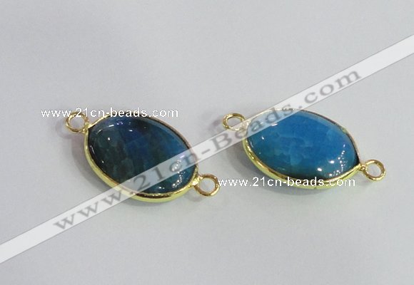 NGC571 13*18mm oval agate gemstone connectors wholesale