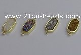 NGC5712 10*16mm freeform plated druzy quartz connectors