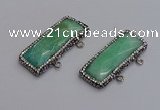 NGC5745 15*40mm rectangle amazonite gemstone connectors