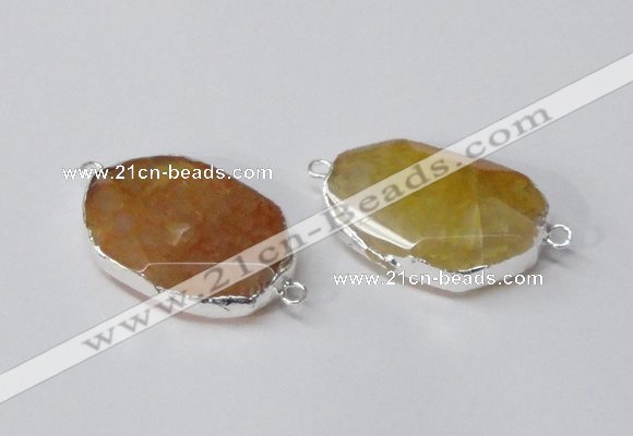 NGC575 18*25mm - 22*30mm freeform agate gemstone connectors