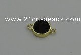 NGC5784 12mm coin plated druzy agate connectors wholesale