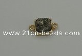 NGC5788 10*10mm square plated druzy agate connectors wholesale