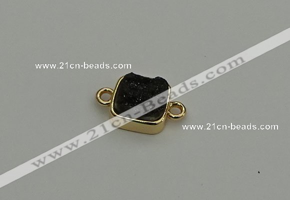 NGC5794 10*10mm square plated druzy agate connectors wholesale