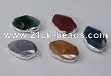 NGC580 18*25mm - 22*30mm freeform agate gemstone connectors