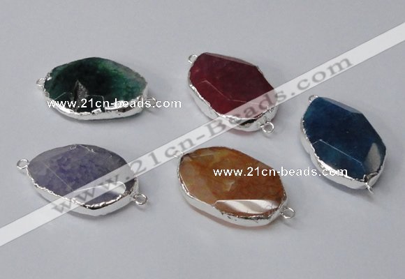 NGC580 18*25mm - 22*30mm freeform agate gemstone connectors