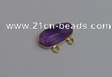 NGC5812 13*25mm faceted oval amethyst connectors wholesale