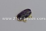 NGC5814 13*25mm faceted oval amethyst connectors wholesale