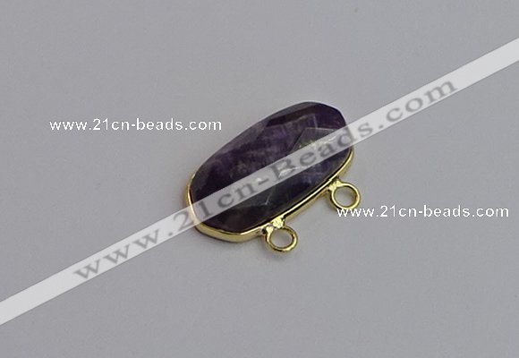 NGC5814 13*25mm faceted oval amethyst connectors wholesale