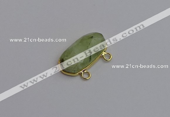 NGC5816 13*25mm faceted oval green rutilated quartz connectors