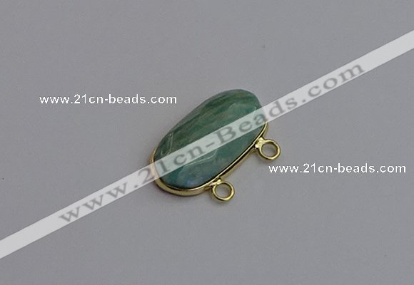 NGC5818 13*25mm faceted oval amazonite connectors wholesale