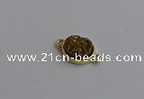 NGC5841 11*13mm oval plated druzy agate connectors wholesale