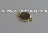 NGC5842 11*13mm oval plated druzy agate connectors wholesale