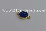 NGC5843 11*13mm oval plated druzy agate connectors wholesale