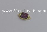 NGC5863 10*12mm rectangle plated druzy agate connectors wholesale