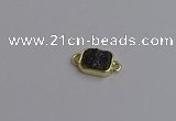 NGC5867 10*12mm rectangle plated druzy agate connectors wholesale