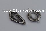 NGC5872 20*25mm - 20*35mm freeform druzy agate connectors