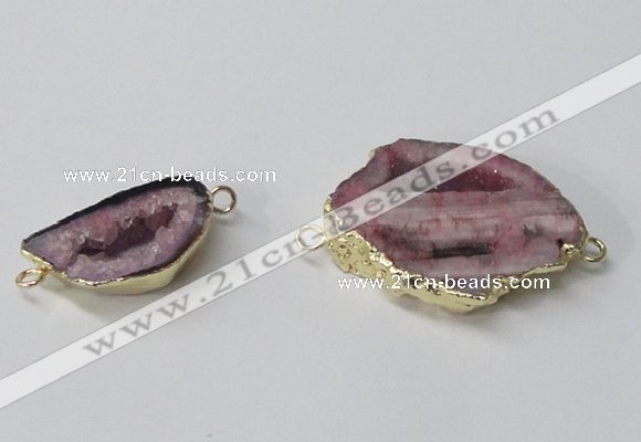 NGC588 15*20mm - 22*30mm freefrom druzy agate gemstone connectors